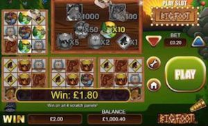 BigFoot Scratch Card Bonus Free Play